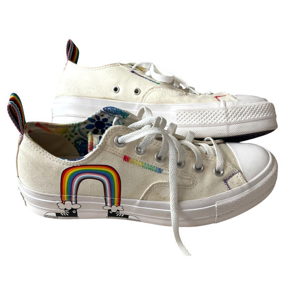 CONVERSE CTAS Lift OX Women's Size 11/EU 42.5 Rainbow Platform Sneakers A02264C - Picture 4 of 14